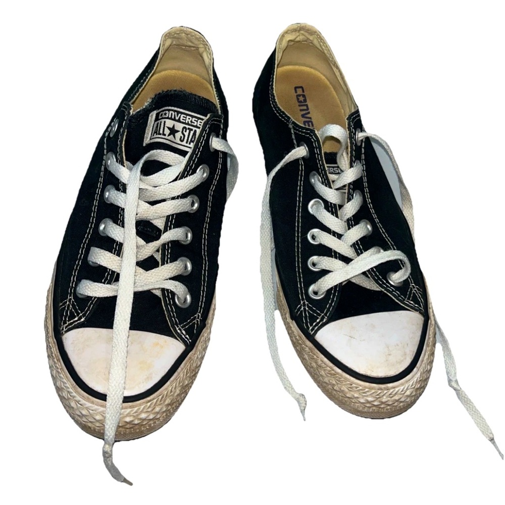 CONVERSE BLACK ALL STAR Chuck Taylor Men 7 Women 9 Black Lace Up Low Top CLASSIC